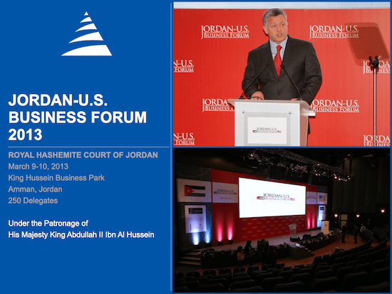 Jordan-U.S. Business Forum 2013